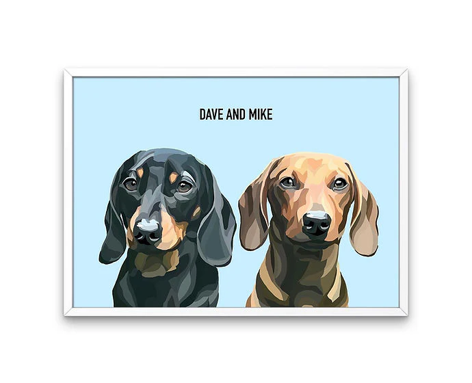 Custom Framed Double Pet Portrait - Image 3