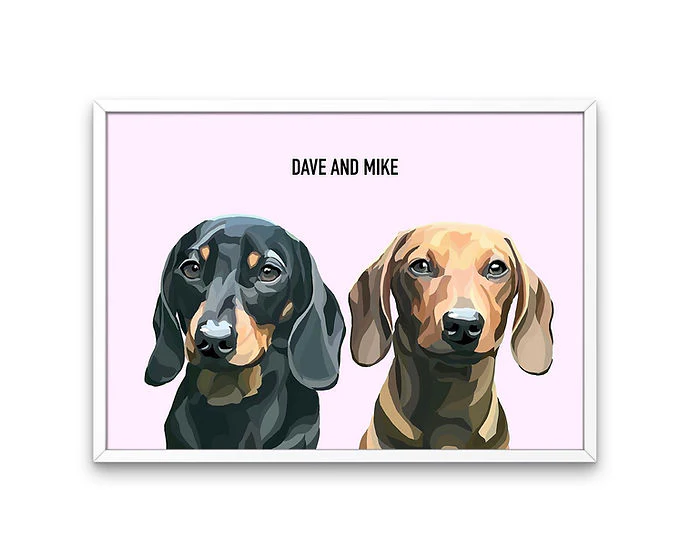 Custom Framed Double Pet Portrait - Image 5