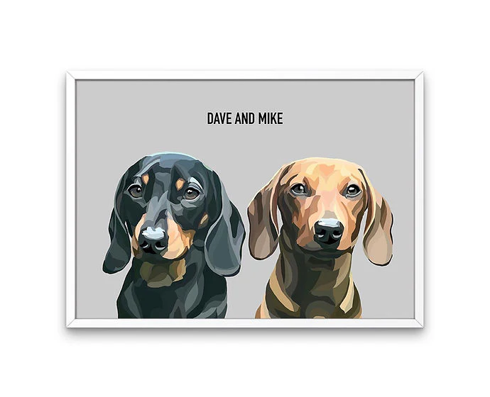 Custom Framed Double Pet Portrait - Image 6