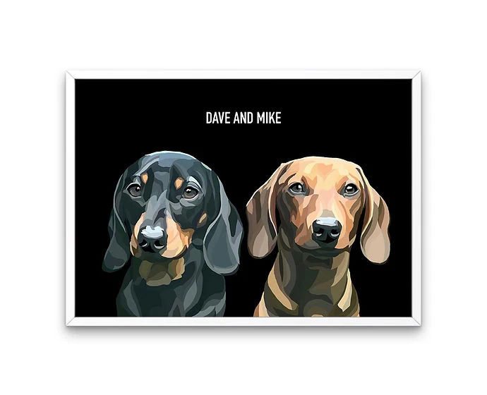 Custom Framed Double Pet Portrait - Image 7