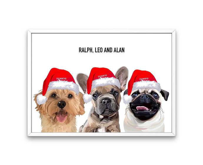 Custom Framed Triple Pet Portrait - Image 8