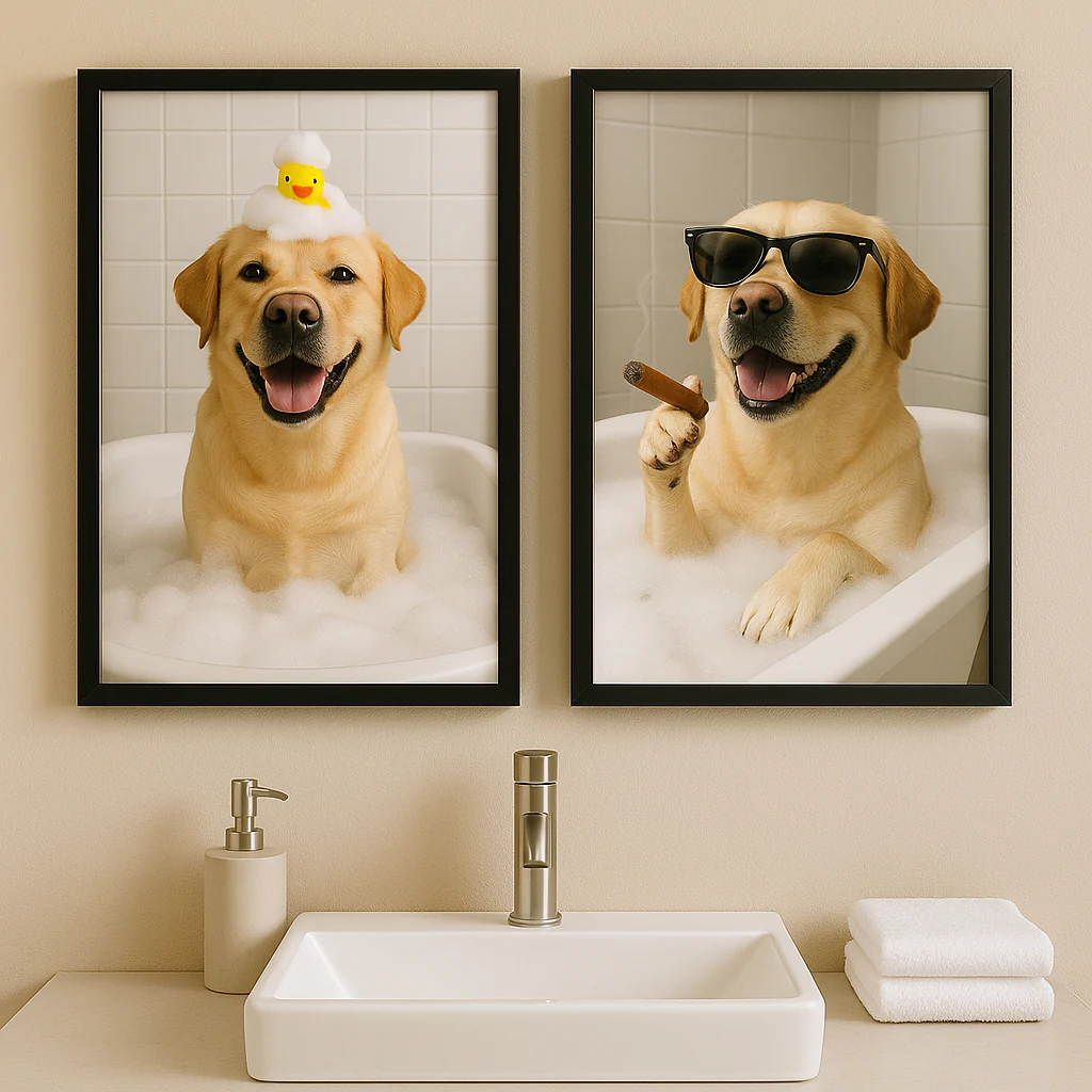 Pet Bathroom Wall Art