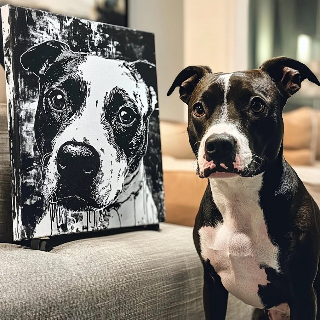 Custom Pet Portrait - Black & White Style - Image 10