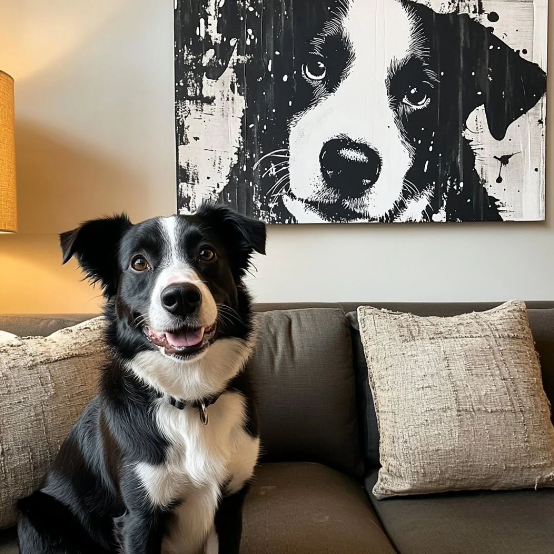 Custom Pet Portrait - Black & White Style - Image 5