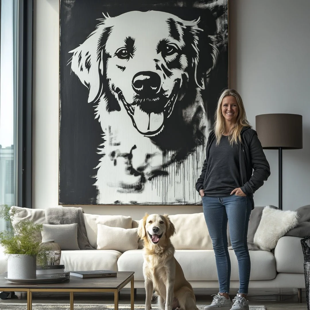 Custom Pet Portrait - Black & White Style - Image 6