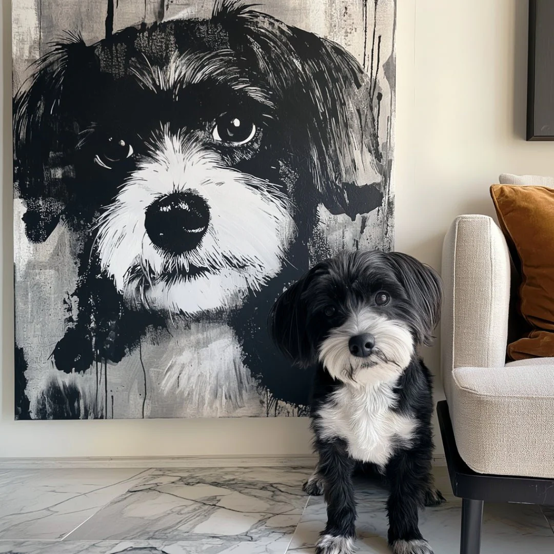 Custom Pet Portrait - Black & White Style - Image 7