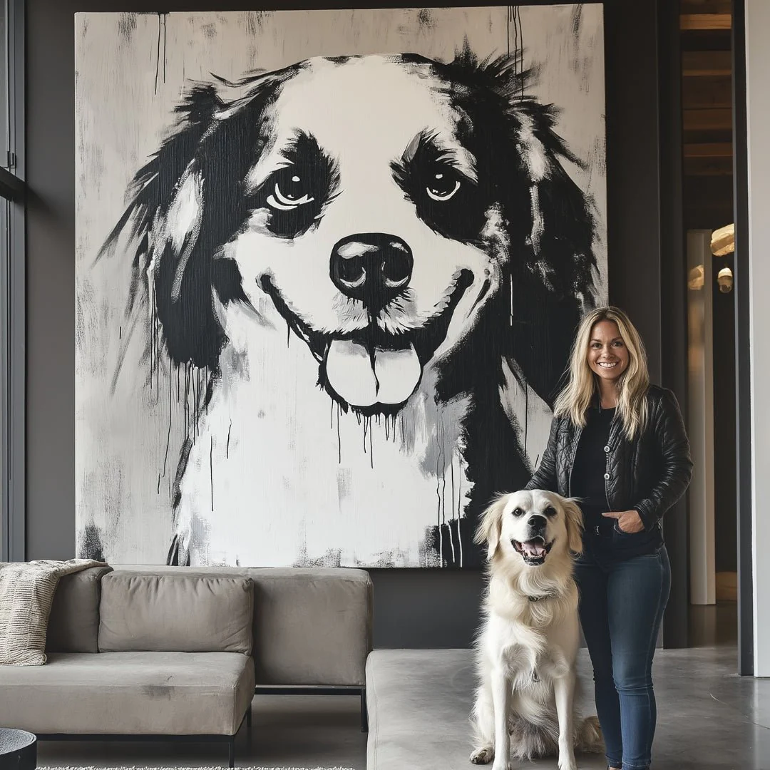 Custom Pet Portrait - Black & White Style - Image 8