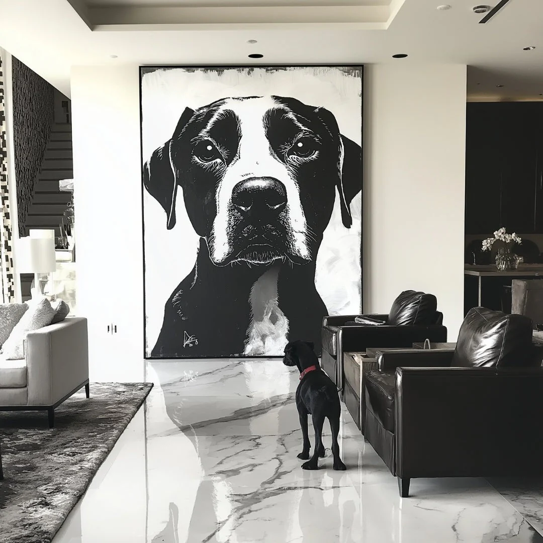 Custom Pet Portrait - Black & White Style - Image 9