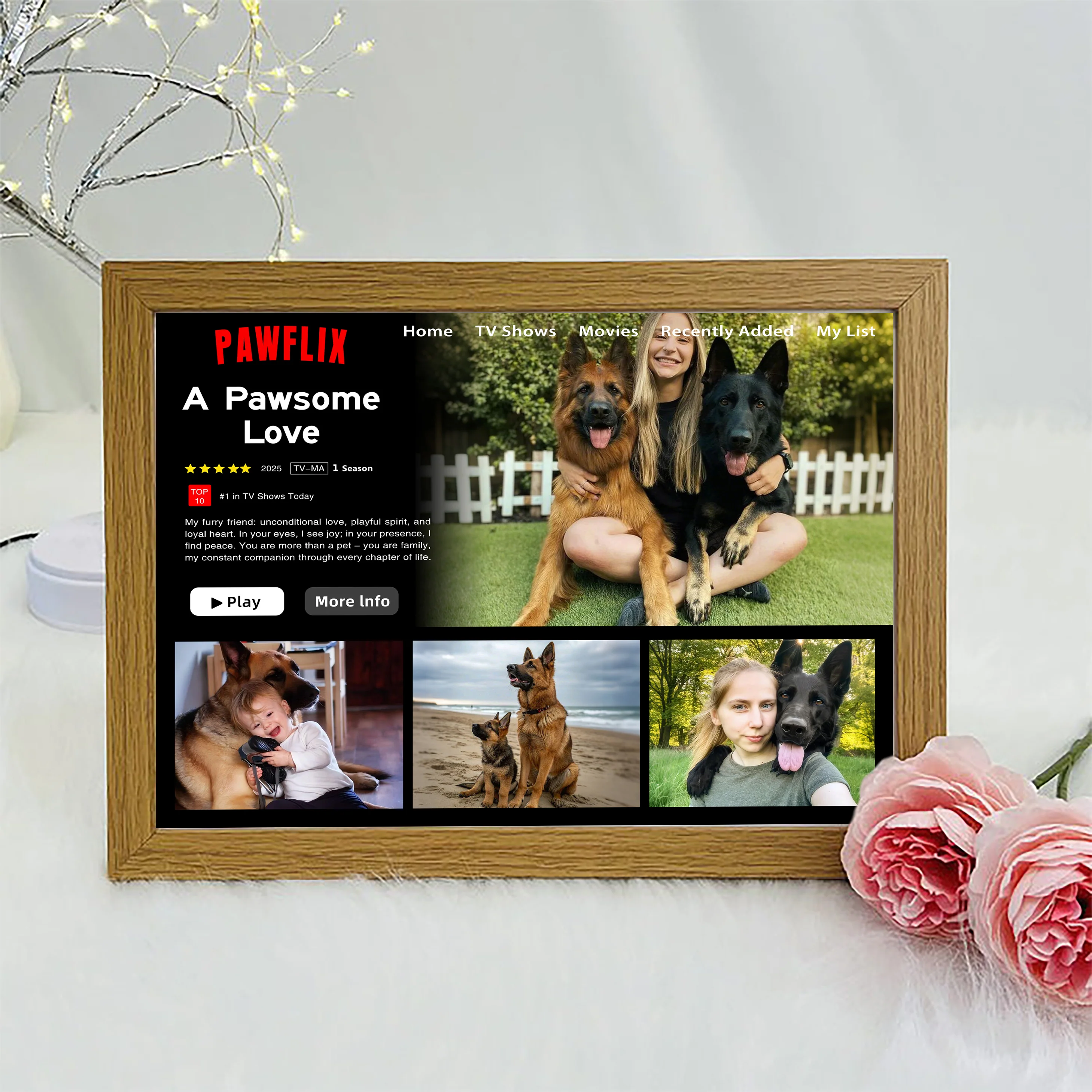 Custom Petflix Dog Cat Photos Movie Frame For Pet Parents - Image 3