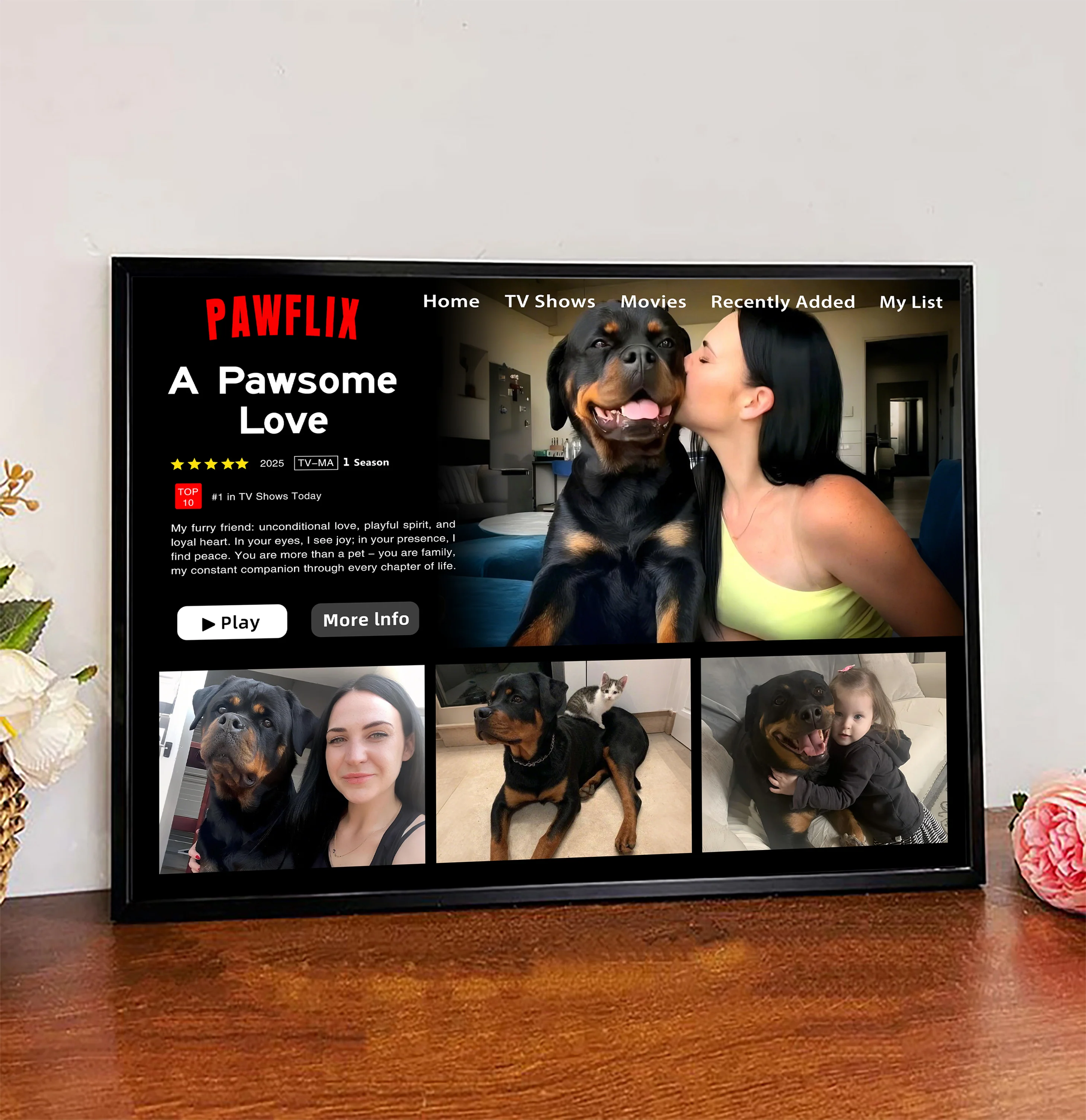 Custom Petflix Dog Cat Photos Movie Frame For Pet Parents - Image 4