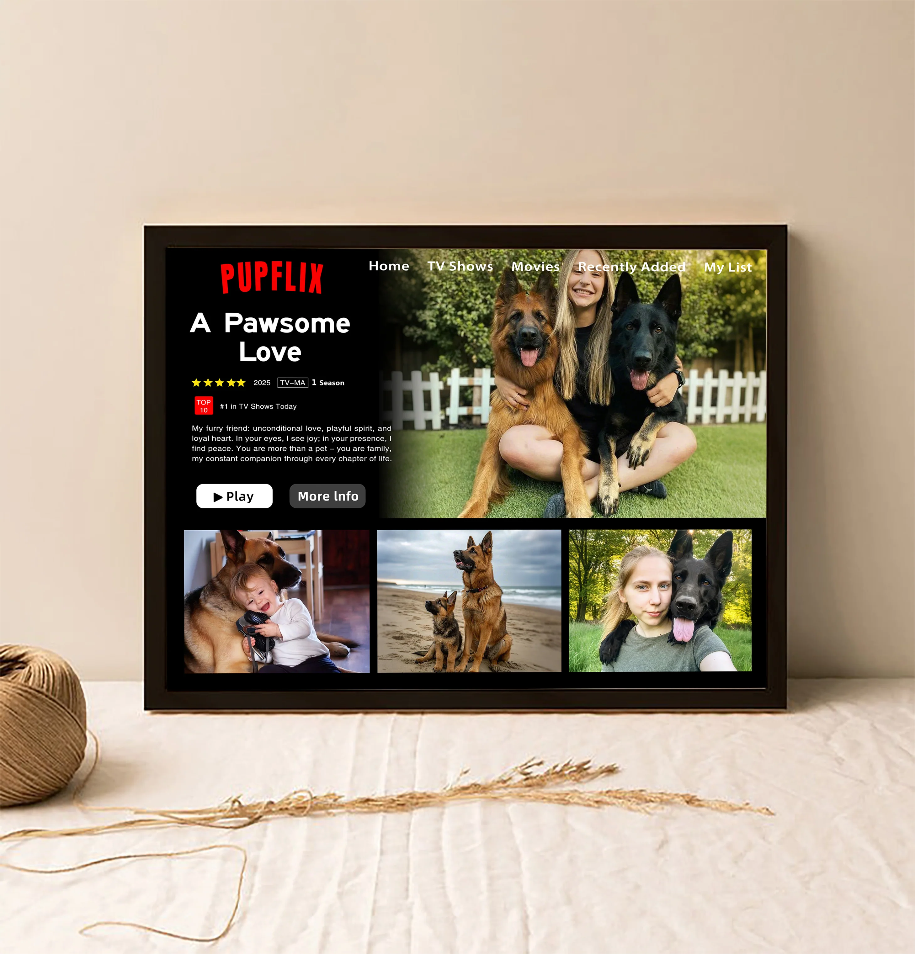 Custom Petflix Dog Cat Photos Movie Frame For Pet Parents - Image 5