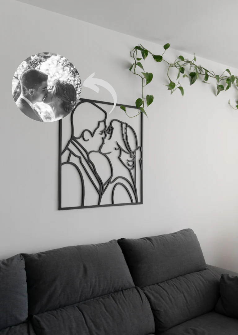 Custom Portrait Outline Metal Sign - Image 4