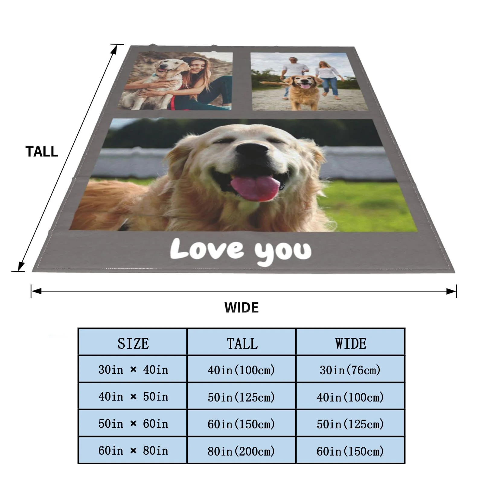 Custom Blanket with Photo， Funny Gifts for Boyfriend,Dad,Mom,Friends,New Year,Birthday - Image 5