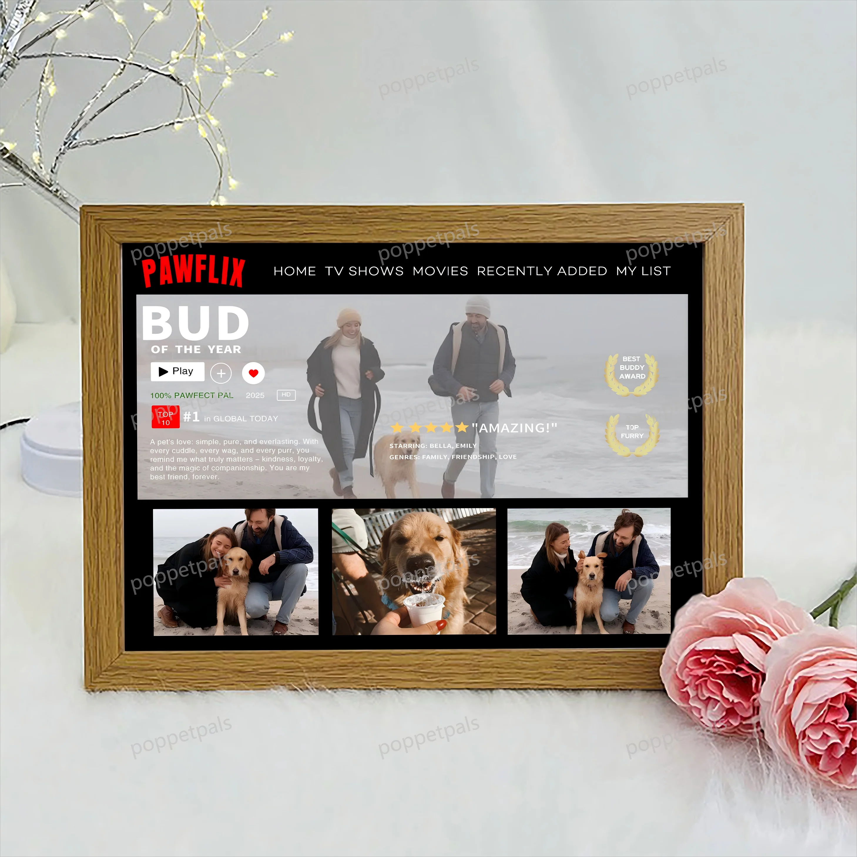 Personalized Pawflix Pets Photo Movie Frame For Pet Lovers - Image 3