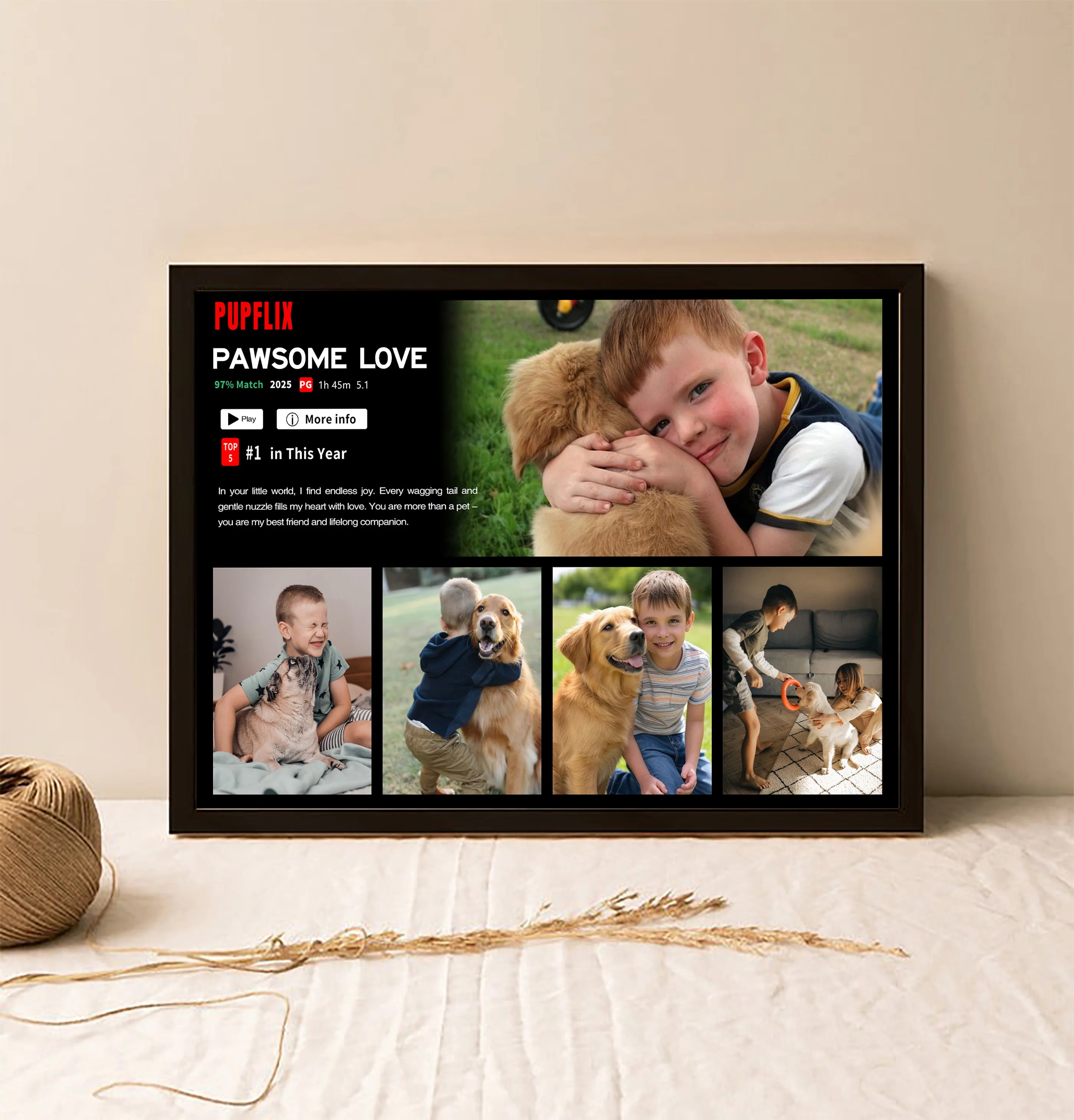 Personalized Petflix Pets Photo Movie Frame For Pet Parents - Image 5