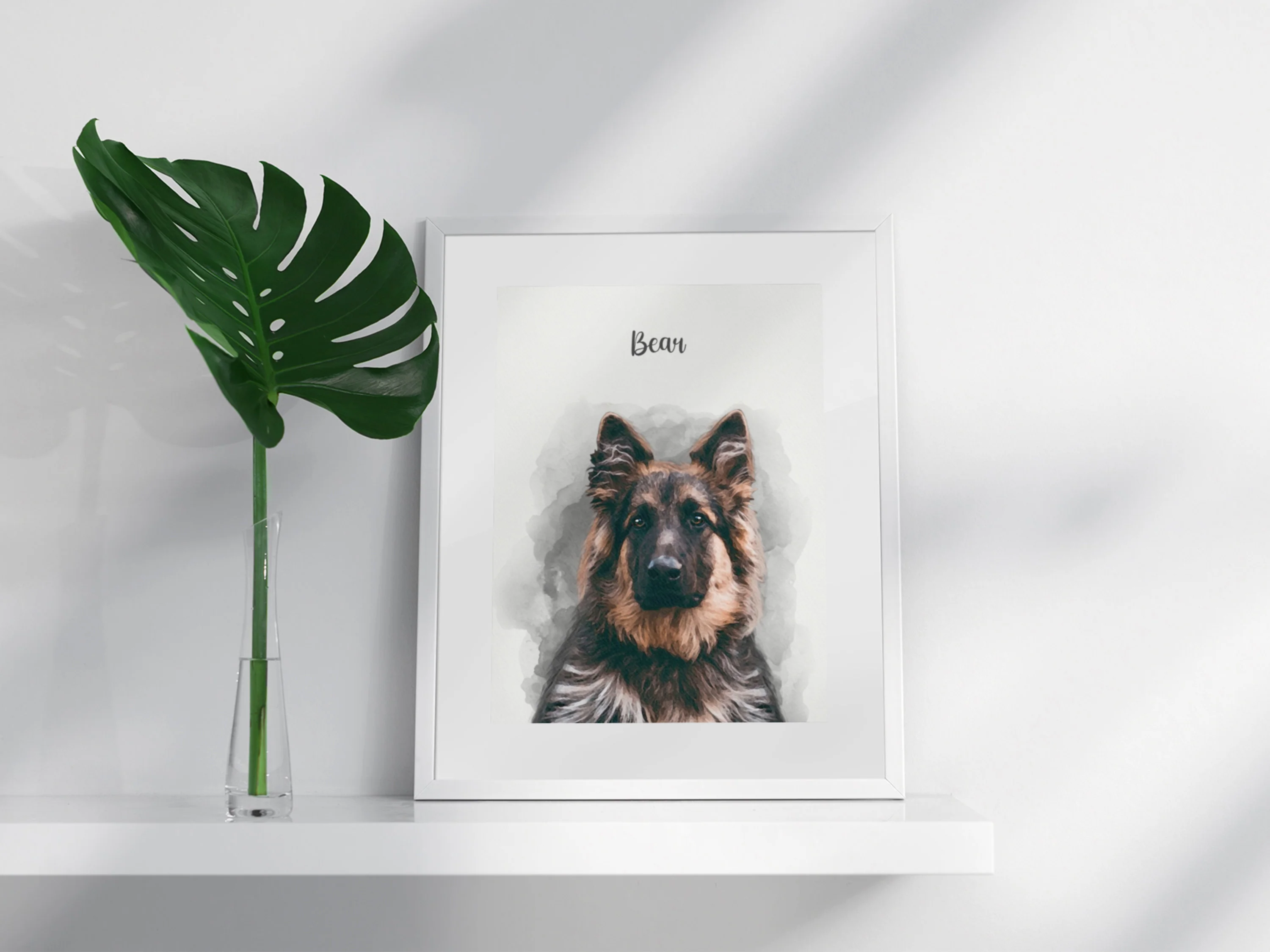 Watercolor Pet Portrait Photo Personalized Handmade Canvas Gift For Girlfriend Pet Memorial - Image 3