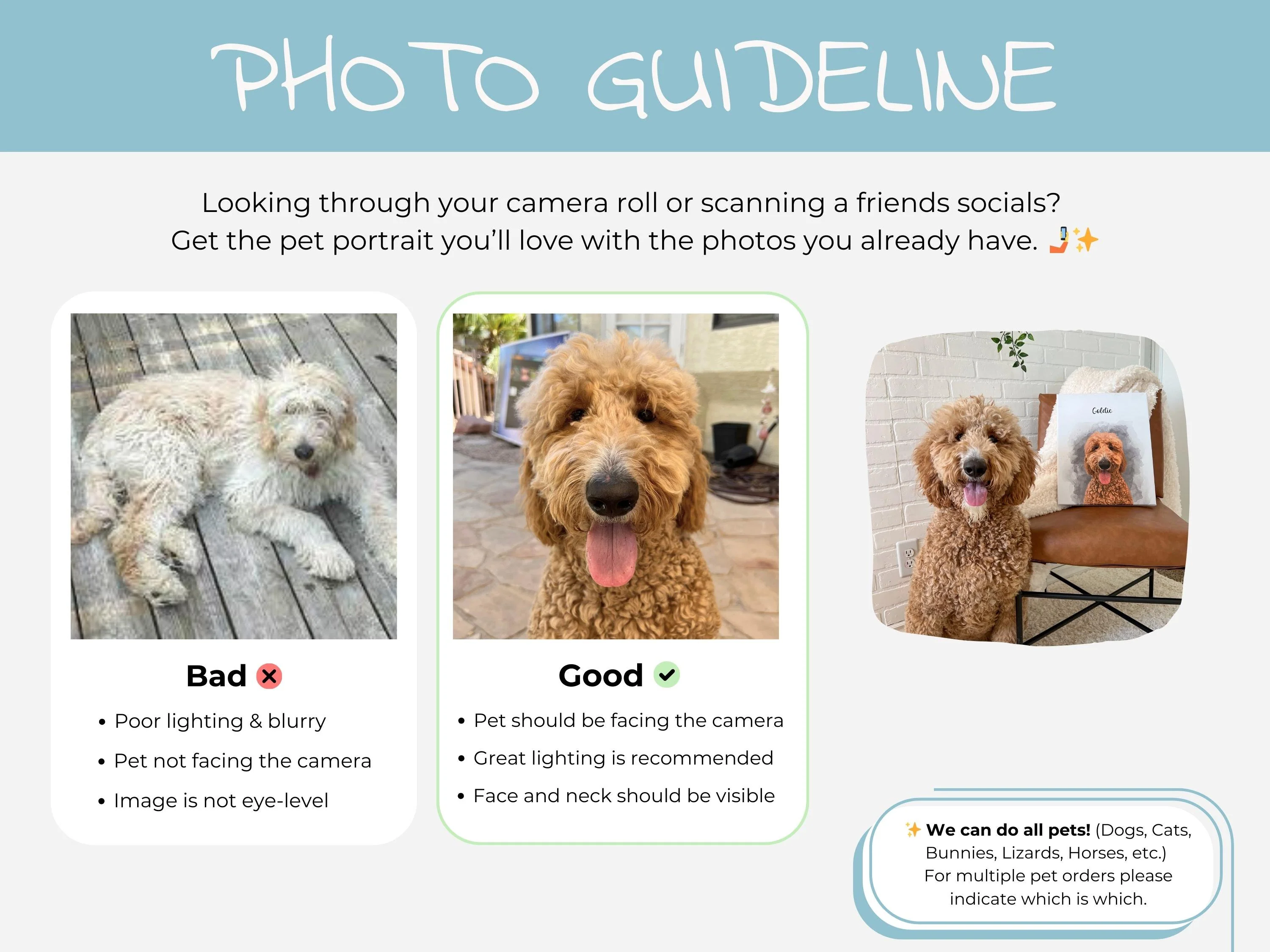 Watercolor Pet Portrait Photo Personalized Handmade Canvas Gift For Girlfriend Pet Memorial - Image 6